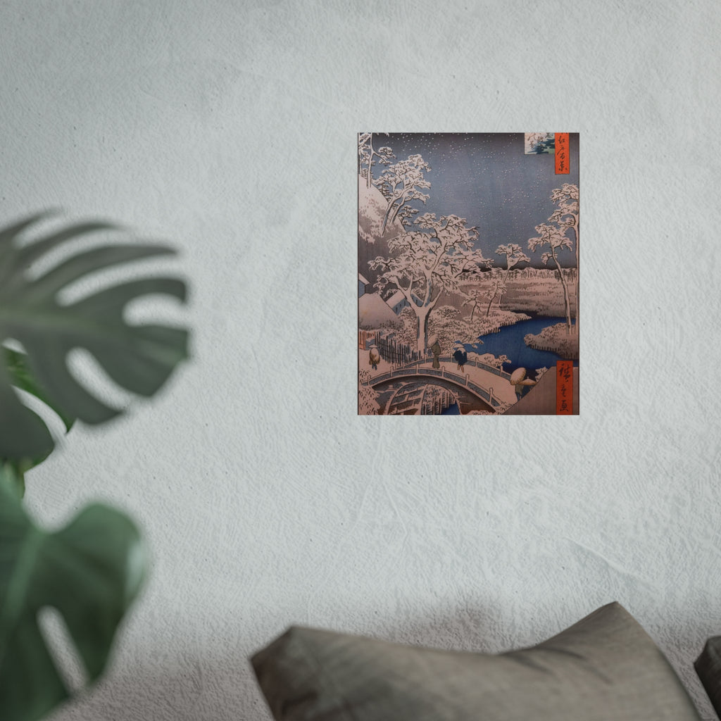 Utagawa Hiroshige - Drum Bridge at Meguro | Fine Art Poster
