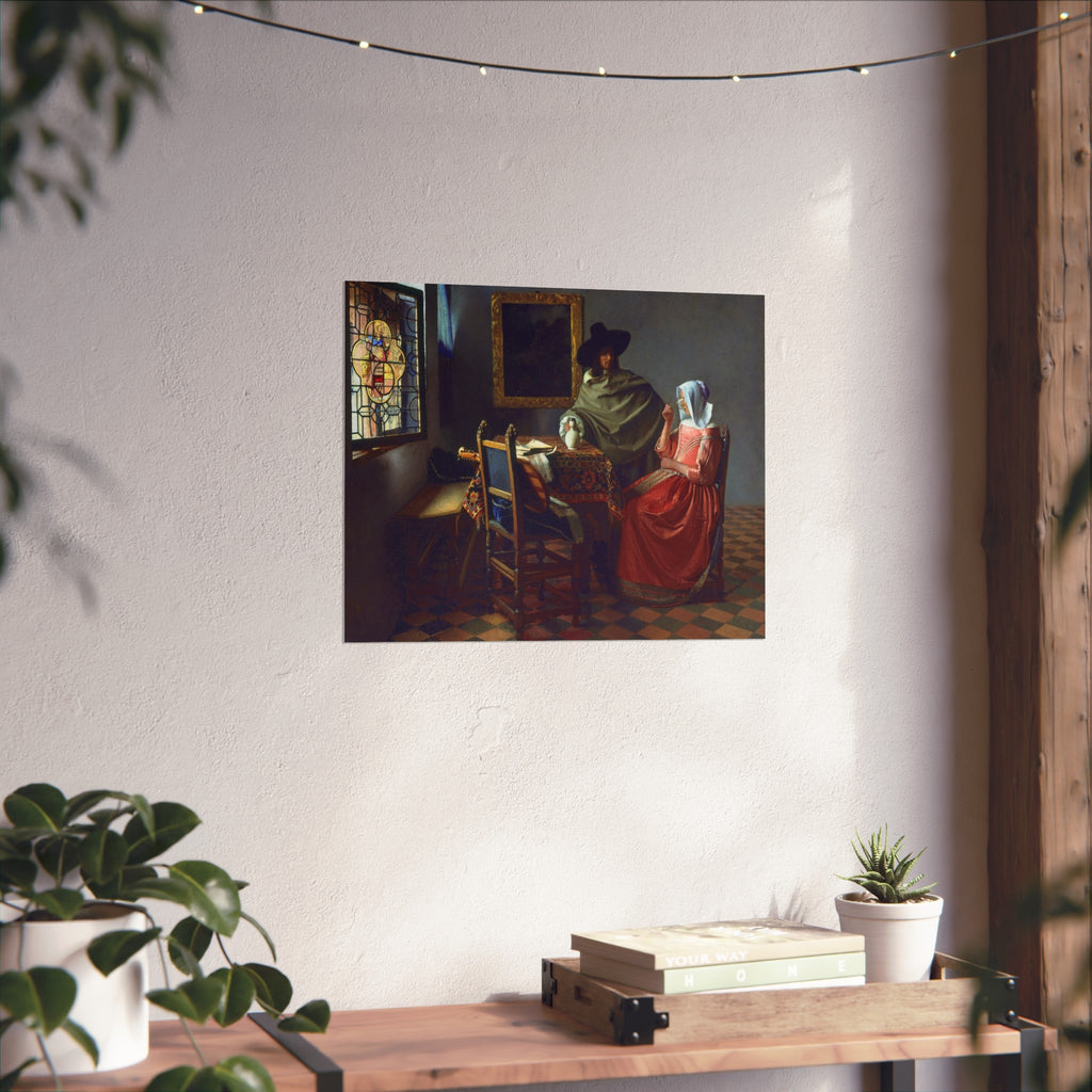 Jan Vermeer van Delft - The Glass of Wine - Google Art Project | Fine Art Poster