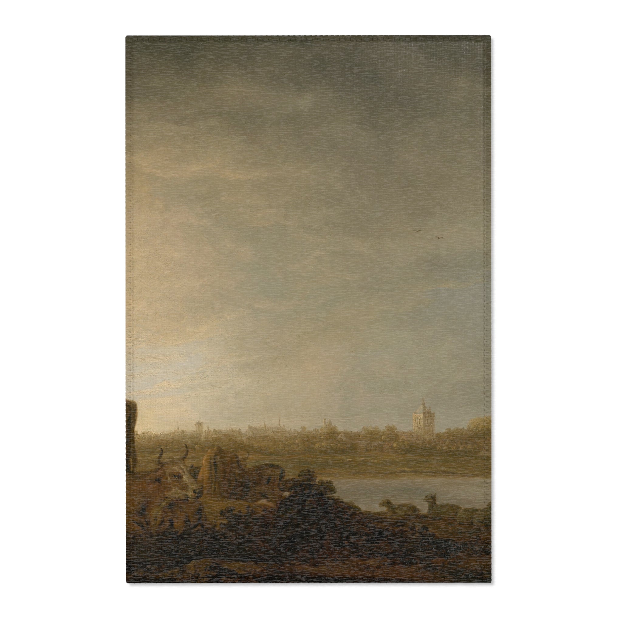 Aelbert Cuyp - A View of Vianen with a Herdsman and Cattle by a River | Area Rug