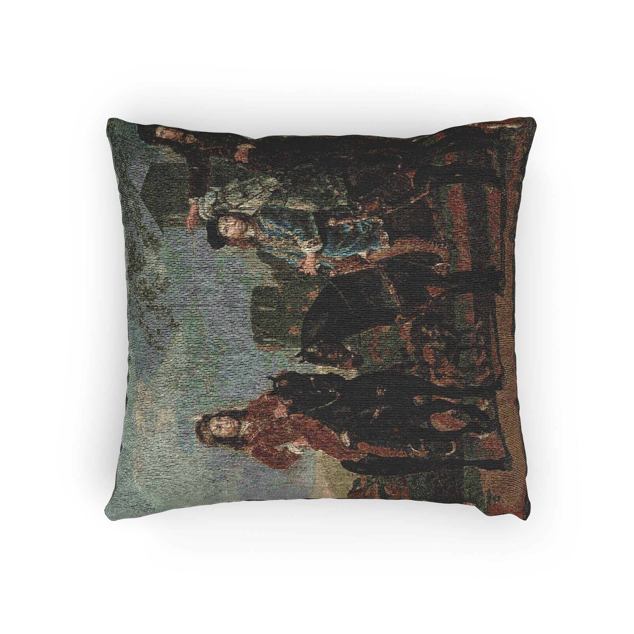 Equestrian Portrait of Cornelis (1639–1680) and Michiel Pompe van Meerdervoort (1638–1653) with Their Tutor and Coachman | Woven Pillow