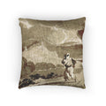 John Constable - Woman with Baby Fleeing Across Moors | Woven Pillow