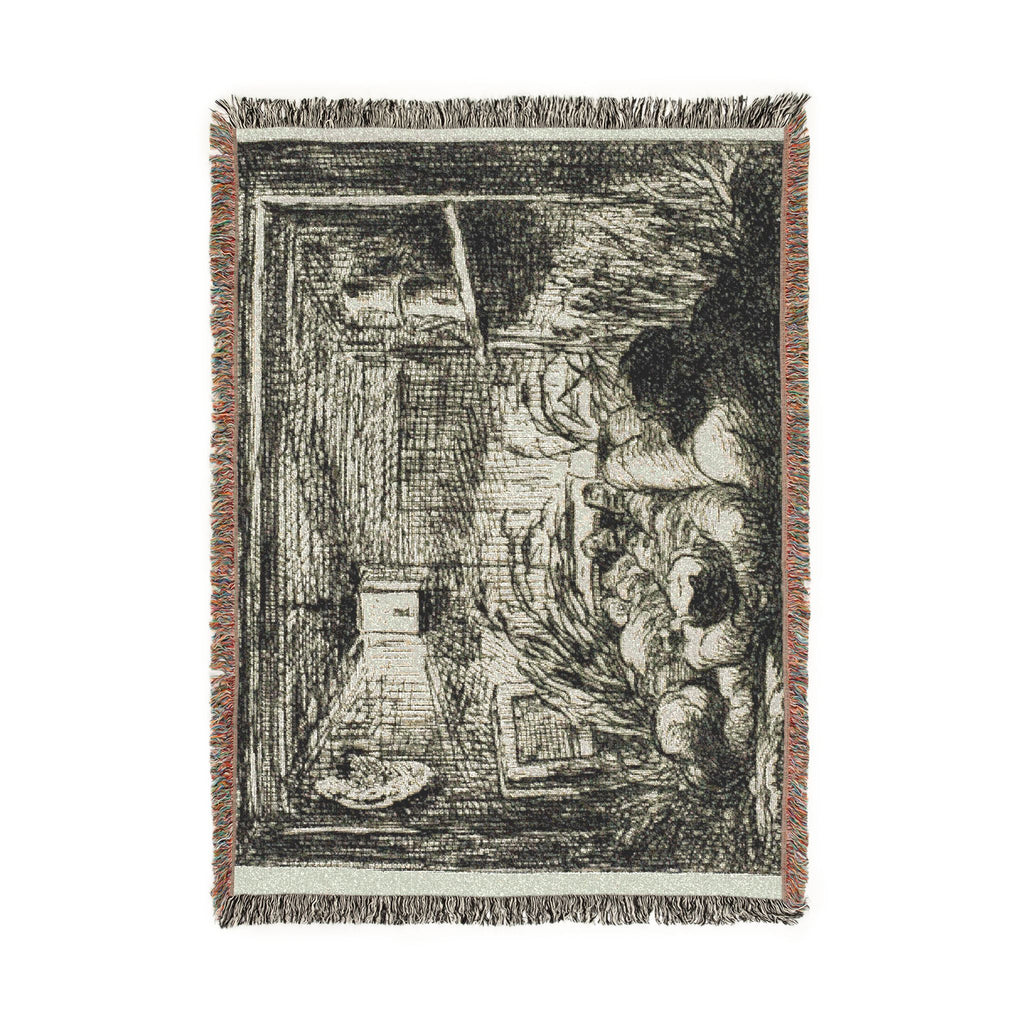 Charles François Daubigny - Bedding Down on the Boat (Night on the boat) | Woven Tapestry Blanket