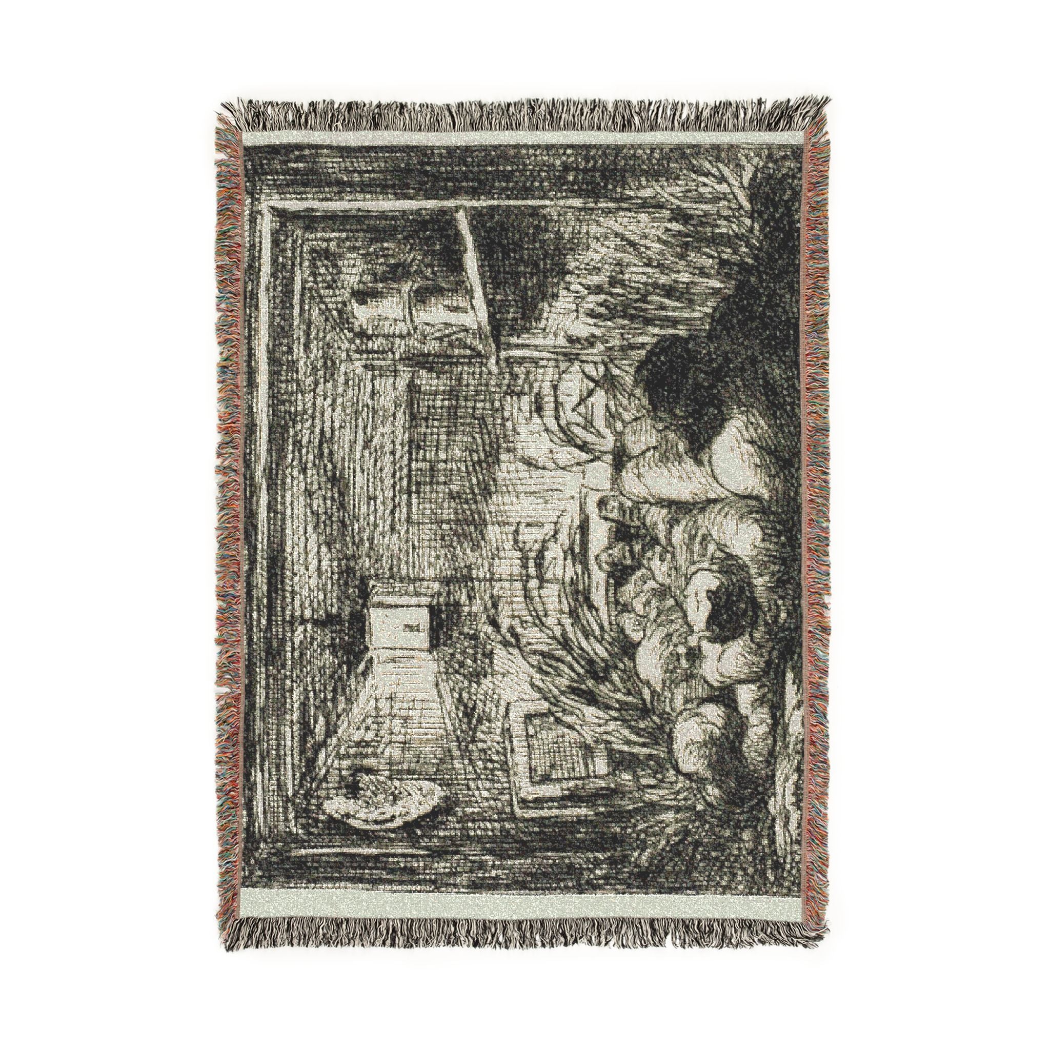 Charles François Daubigny - Bedding Down on the Boat (Night on the boat) | Woven Tapestry Blanket