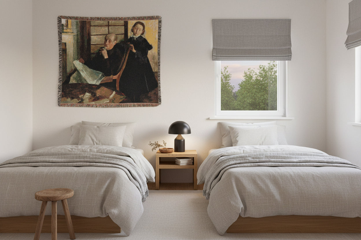 Henri Degas and His Niece Lucie Degas Edgar Degas Tapestry Blanket