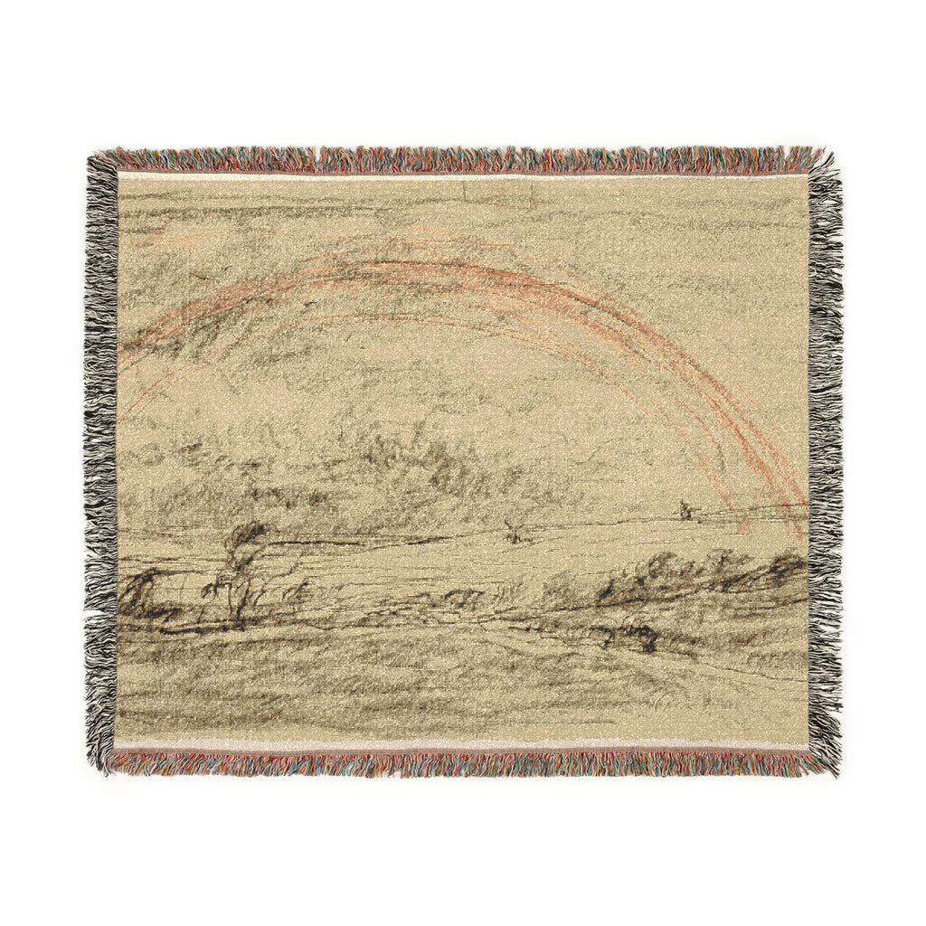 Charles François Daubigny - Landscape with a Rainbow | Woven Tapestry Blanket