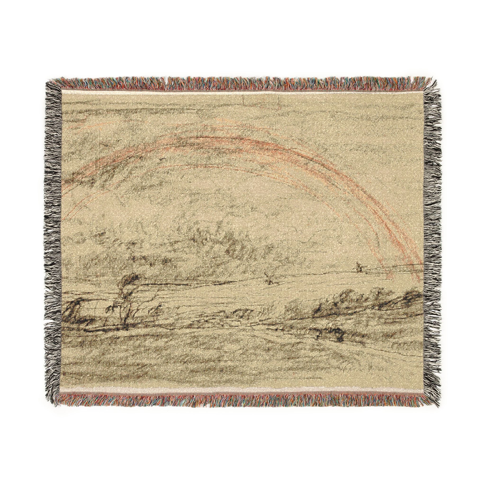 Charles François Daubigny - Landscape with a Rainbow | Woven Tapestry Blanket