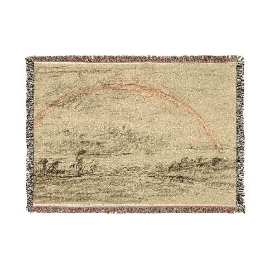 Charles François Daubigny - Landscape with a Rainbow | Woven Tapestry Blanket