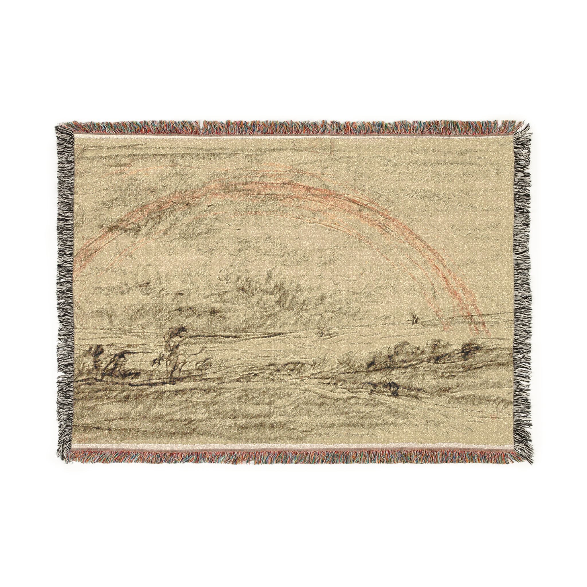 Charles François Daubigny - Landscape with a Rainbow | Woven Tapestry Blanket