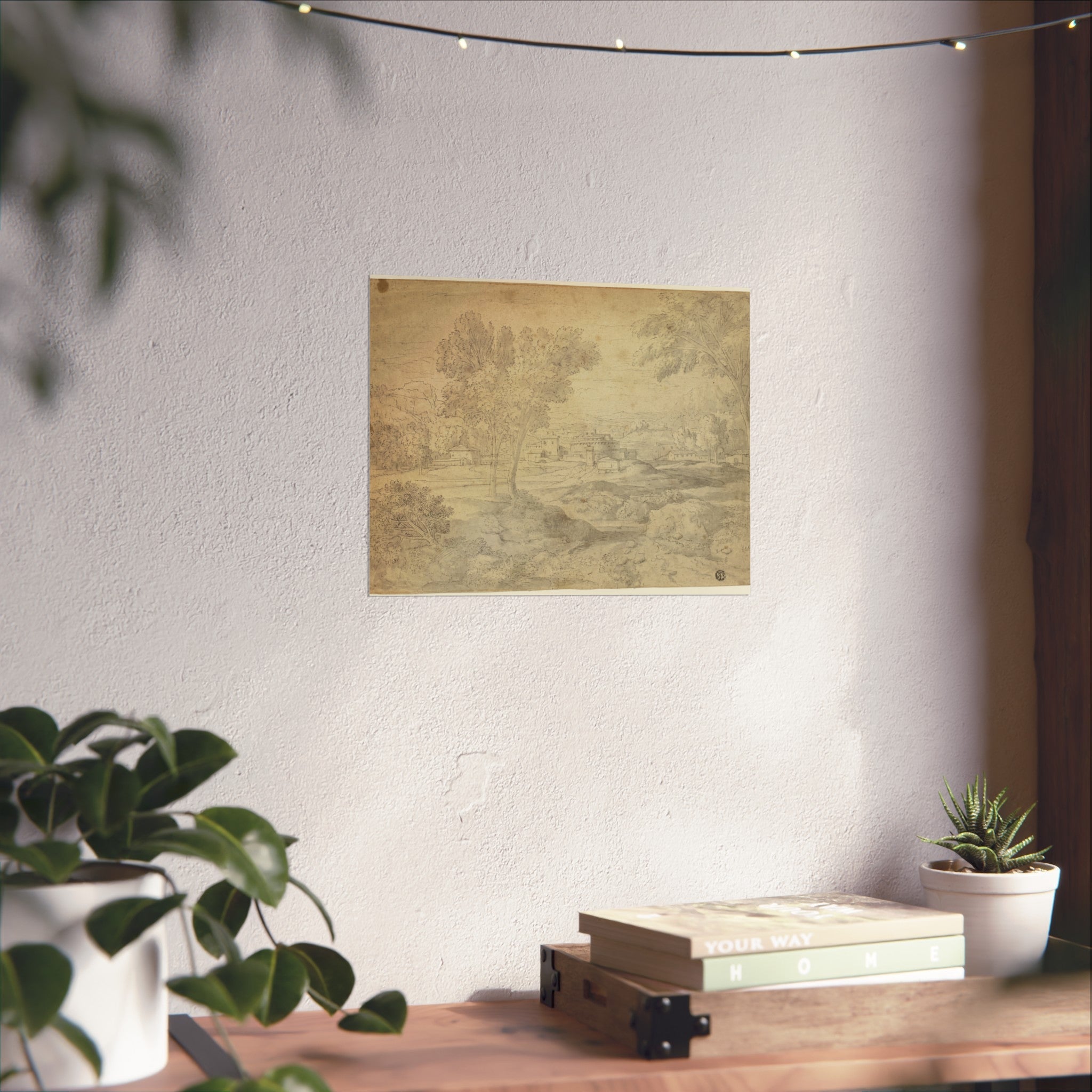 Follower of Nicolas Poussin - Italianate Landscape with Buildings | Fine Art Poster