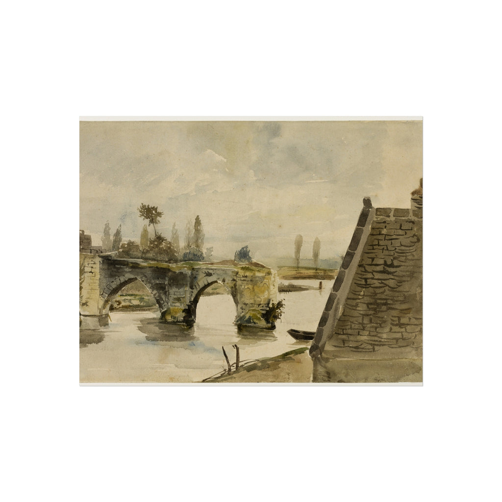 Eugène Delacroix - The Old Bridge at Mantes | Fine Art Poster