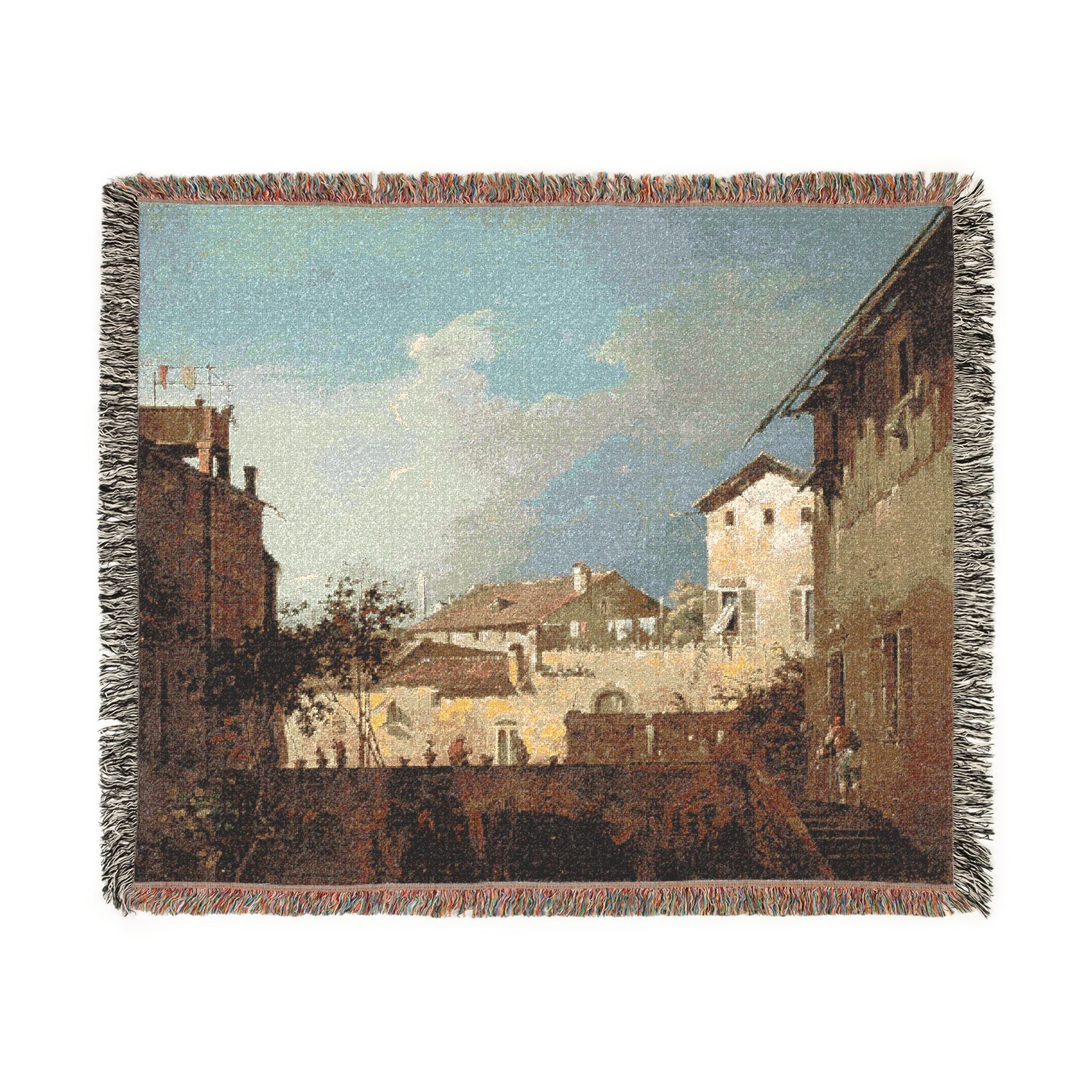 Follower of Canaletto - The Terrace | Woven Tapestry Blanket