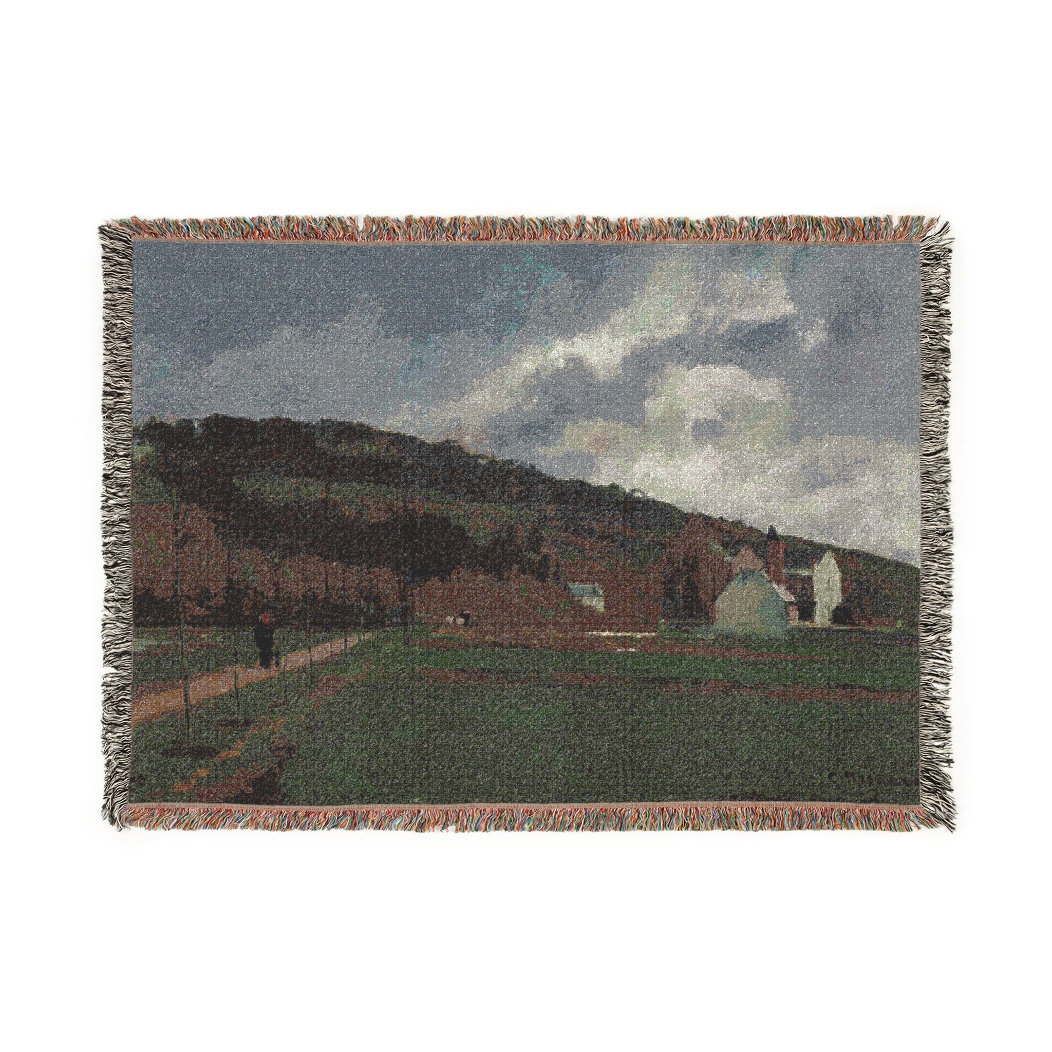 Camille Pissarro - The Banks of the Marne in Winter | Woven Tapestry Blanket