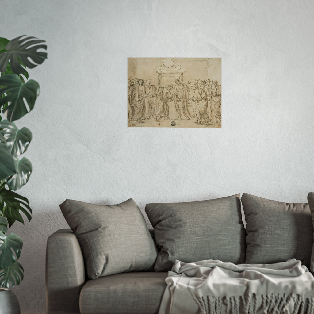 Style of Nicolas Poussin - The Incredulity of Saint Thomas (recto); Sketches of Figures (verso) | Fine Art Poster