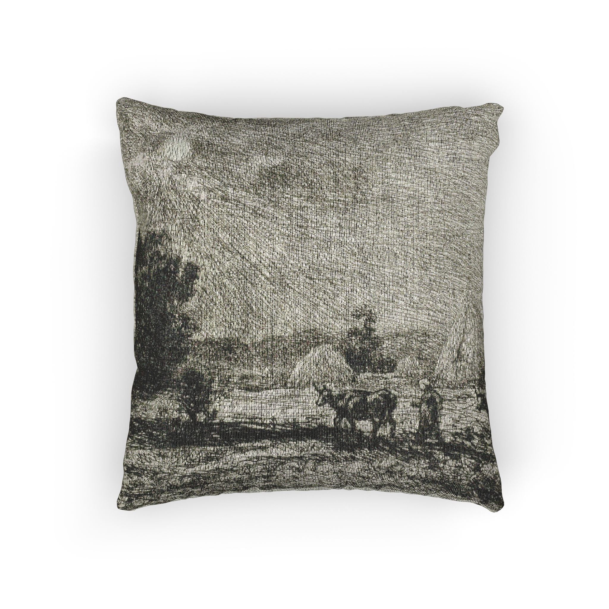 Charles François Daubigny - Moonlight at Valmondois | Woven Pillow