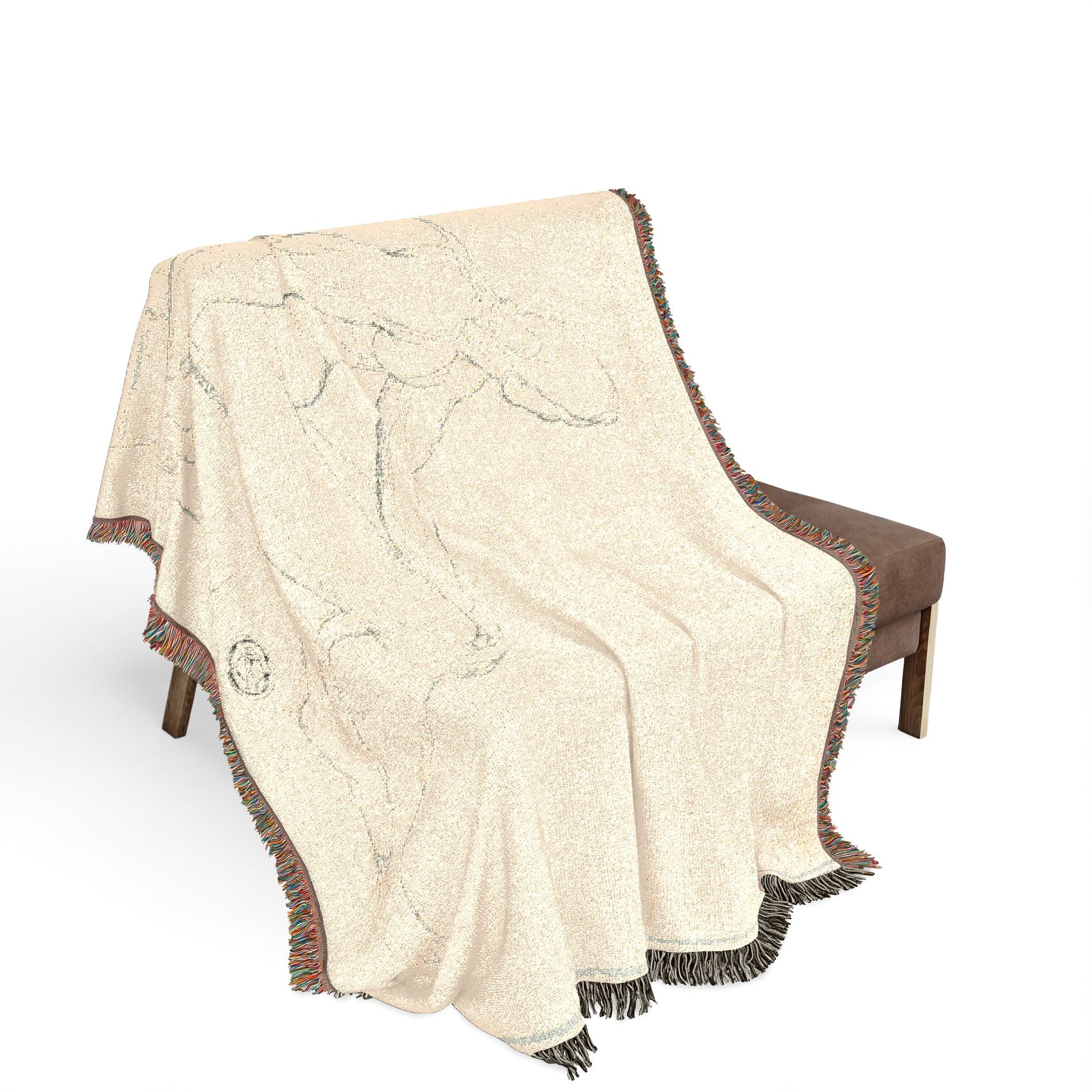 Seated Male Nude After Jacques-Louis David Tapestry Blanket