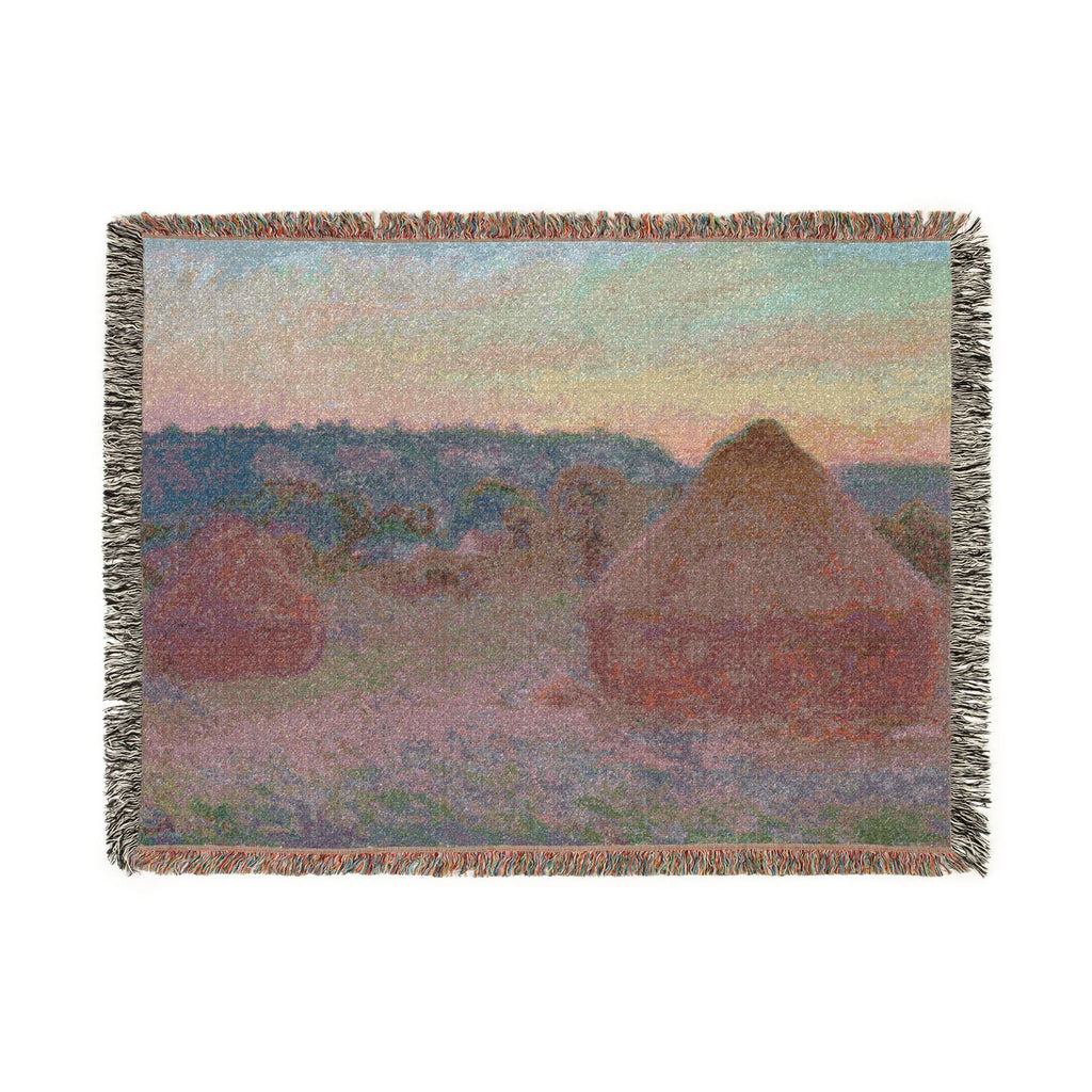 Claude Monet - Stacks of Wheat (End of Day, Autumn) | Woven Tapestry Blanket