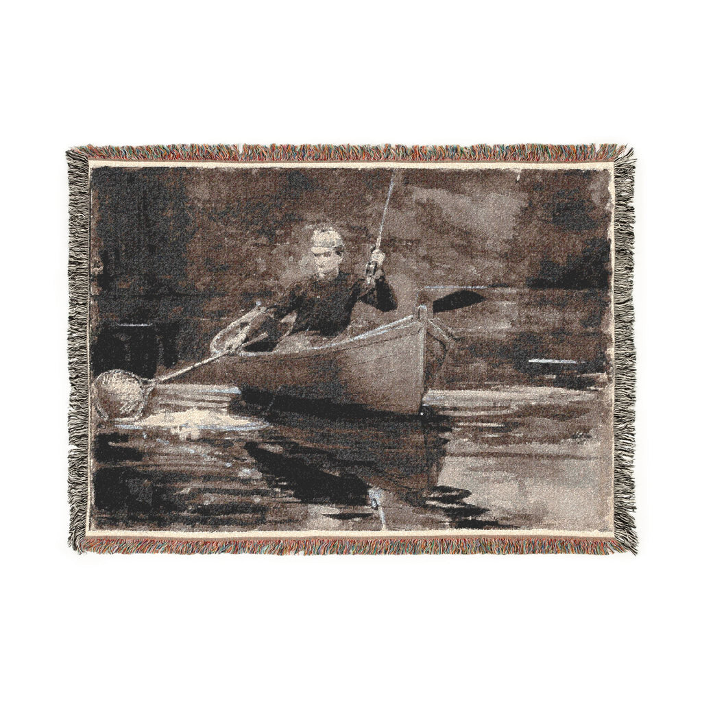 Winslow Homer - Netting the Fish | Woven Tapestry Blanket