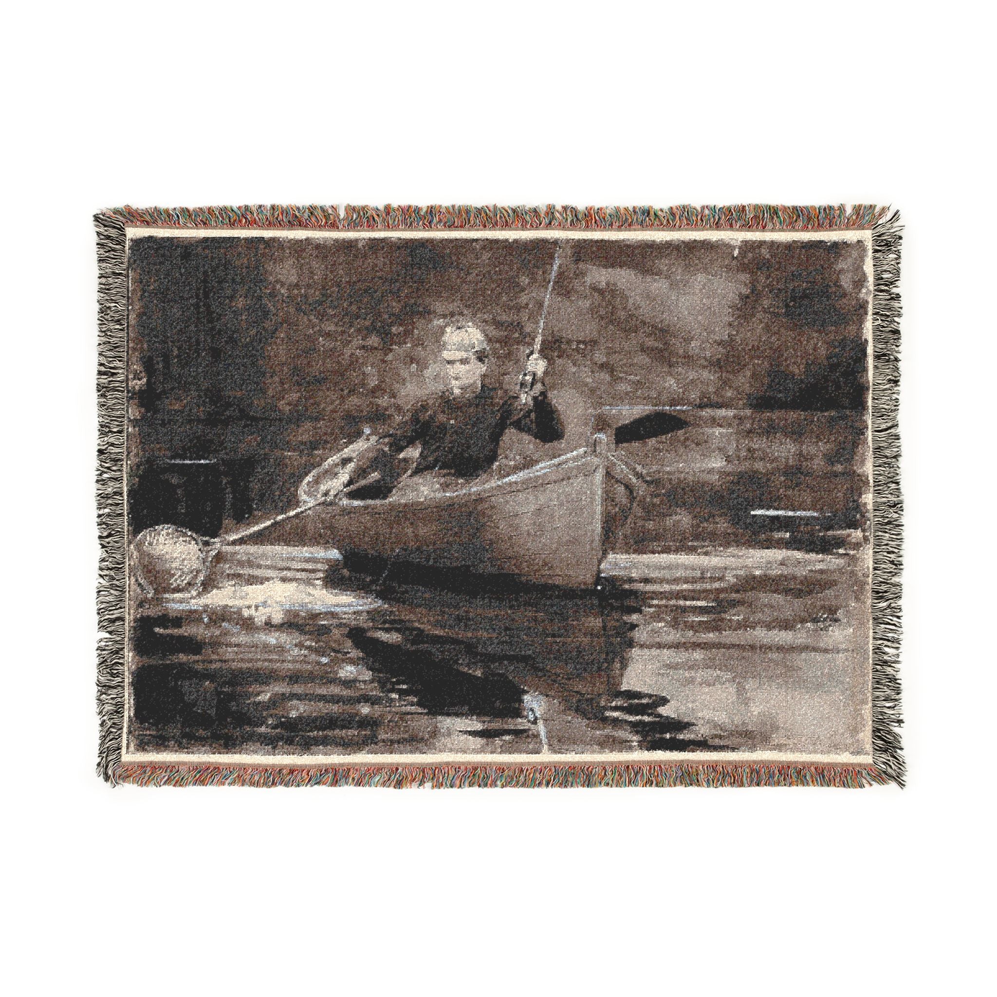 Winslow Homer - Netting the Fish | Woven Tapestry Blanket