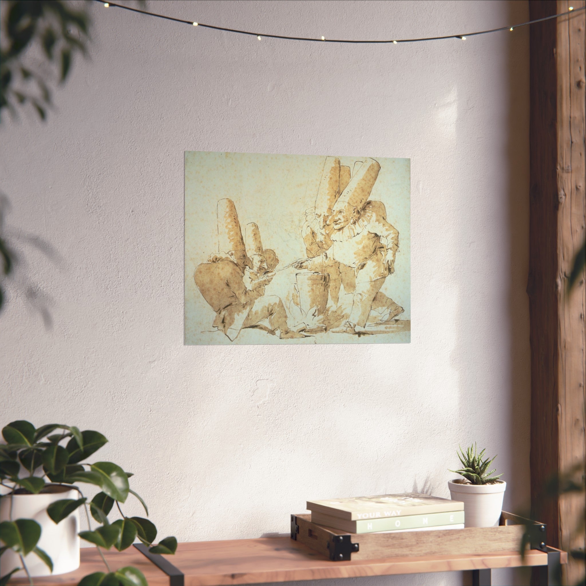 Giovanni Battista Tiepolo - Punchinellos Cooking and Tasting Gnocchi (Punchinellos' Repast) | Fine Art Poster