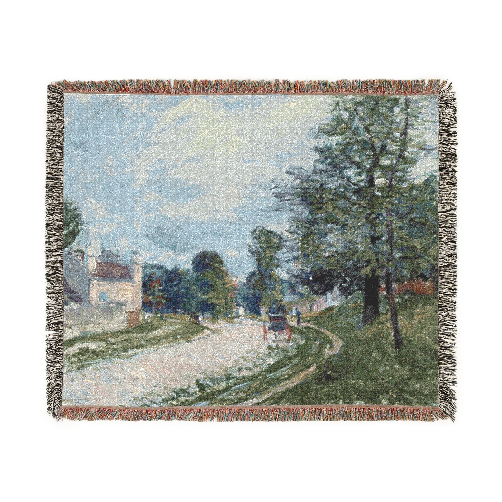 A Turn in the Road Alfred Sisley Tapestry Blanket