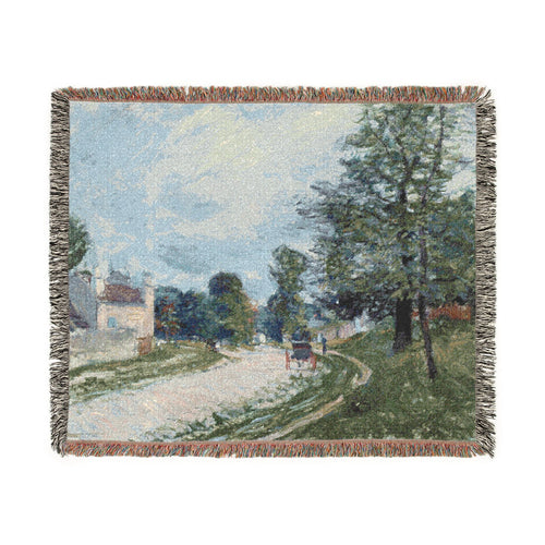 A Turn in the Road Alfred Sisley Tapestry Blanket