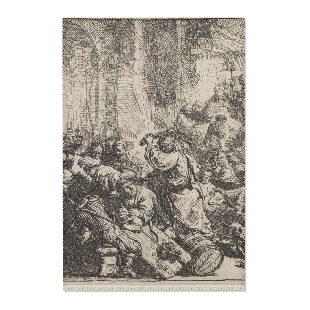 Rembrandt van Rijn - Christ Driving the Money Changers from the Temple | Area Rug