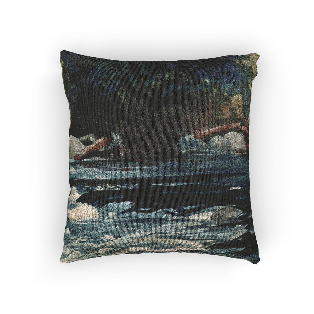 Winslow Homer - The Rapids, Hudson River, Adirondacks | Woven Pillow
