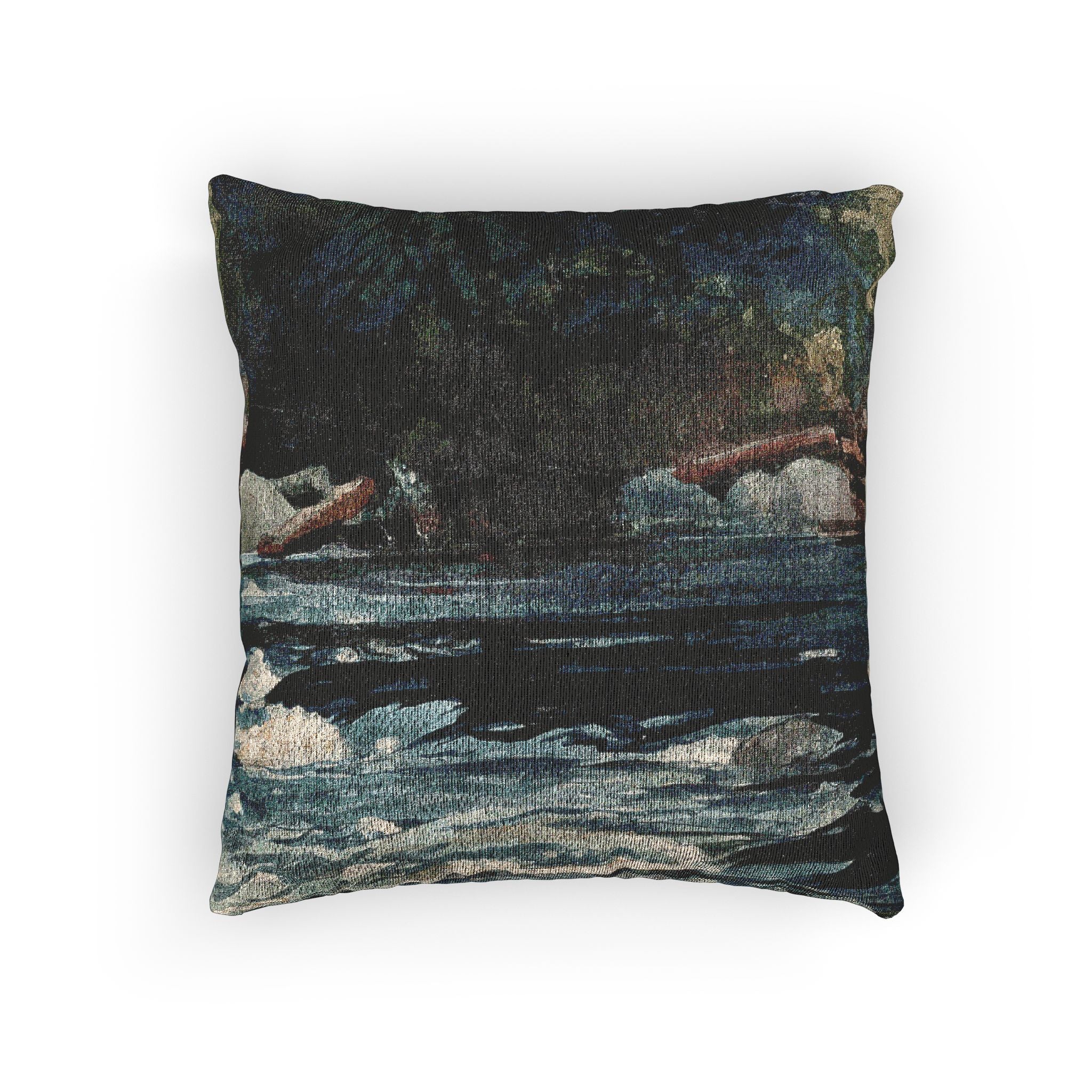Winslow Homer - The Rapids, Hudson River, Adirondacks | Woven Pillow
