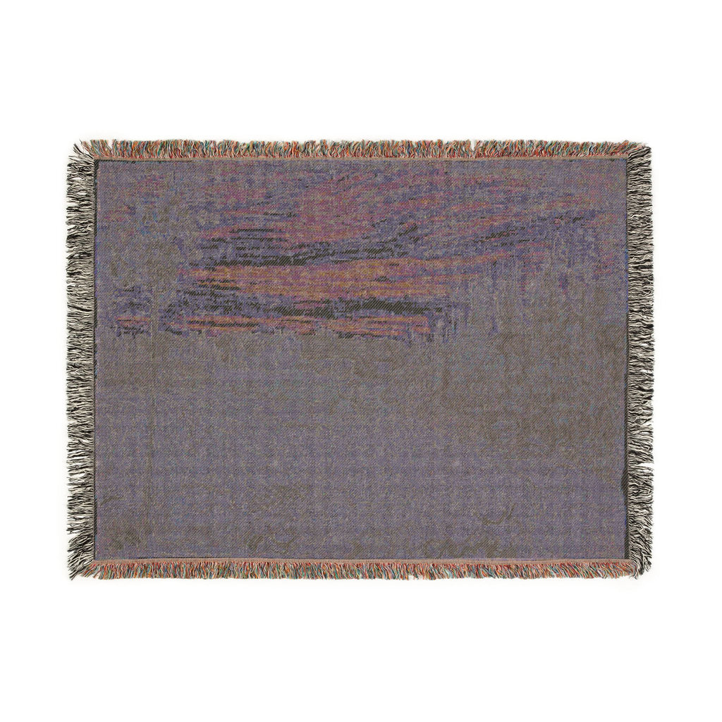 Vincent van Gogh - Cottages with a Woman Working in the Middle Ground | Woven Tapestry Blanket