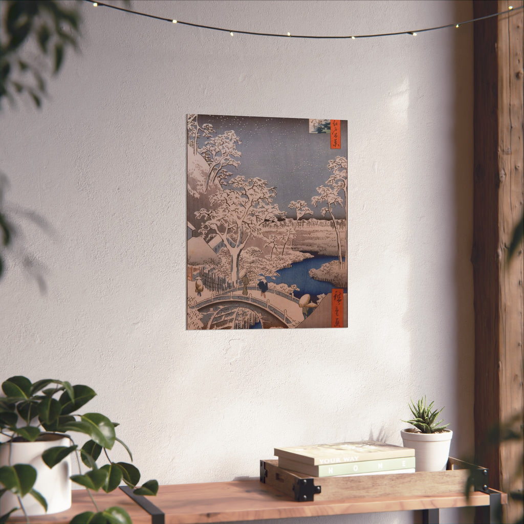 Utagawa Hiroshige - Drum Bridge at Meguro | Fine Art Poster