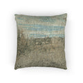 Vincent van Gogh - Cottages with a Woman Working in the Middle Ground | Woven Pillow