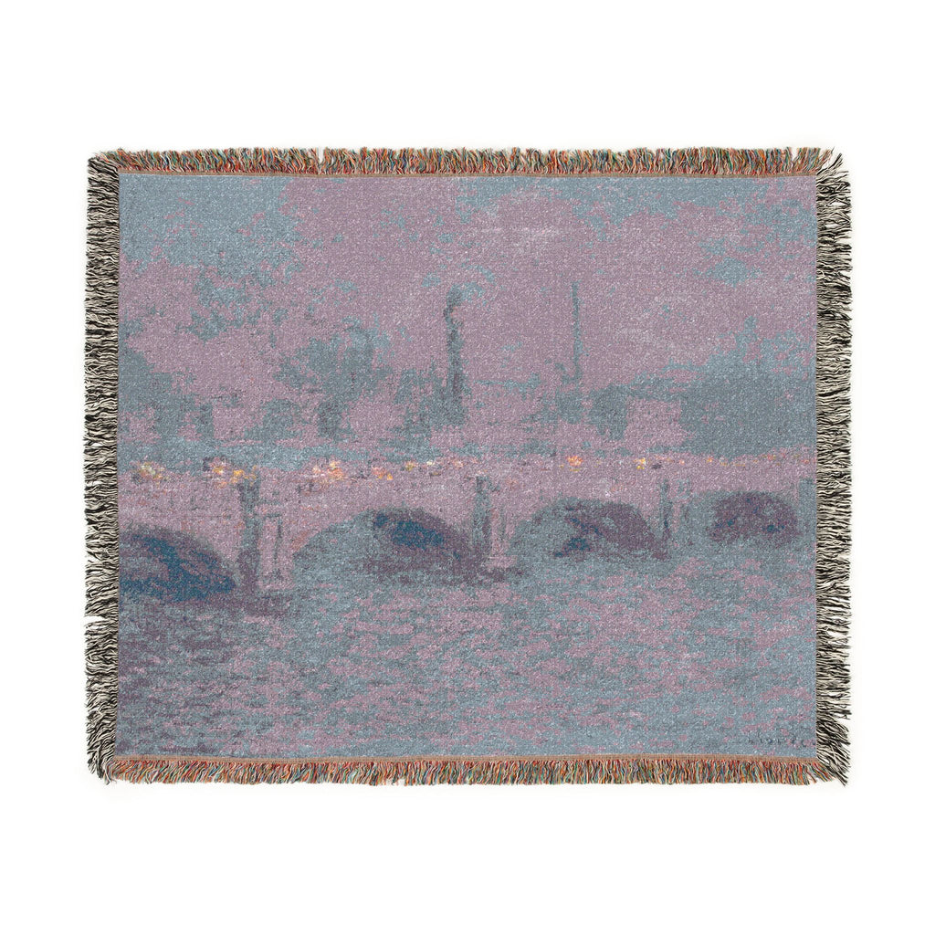 Claude Monet - Waterloo Bridge, Sunlight Effect | Woven Tapestry Blanket