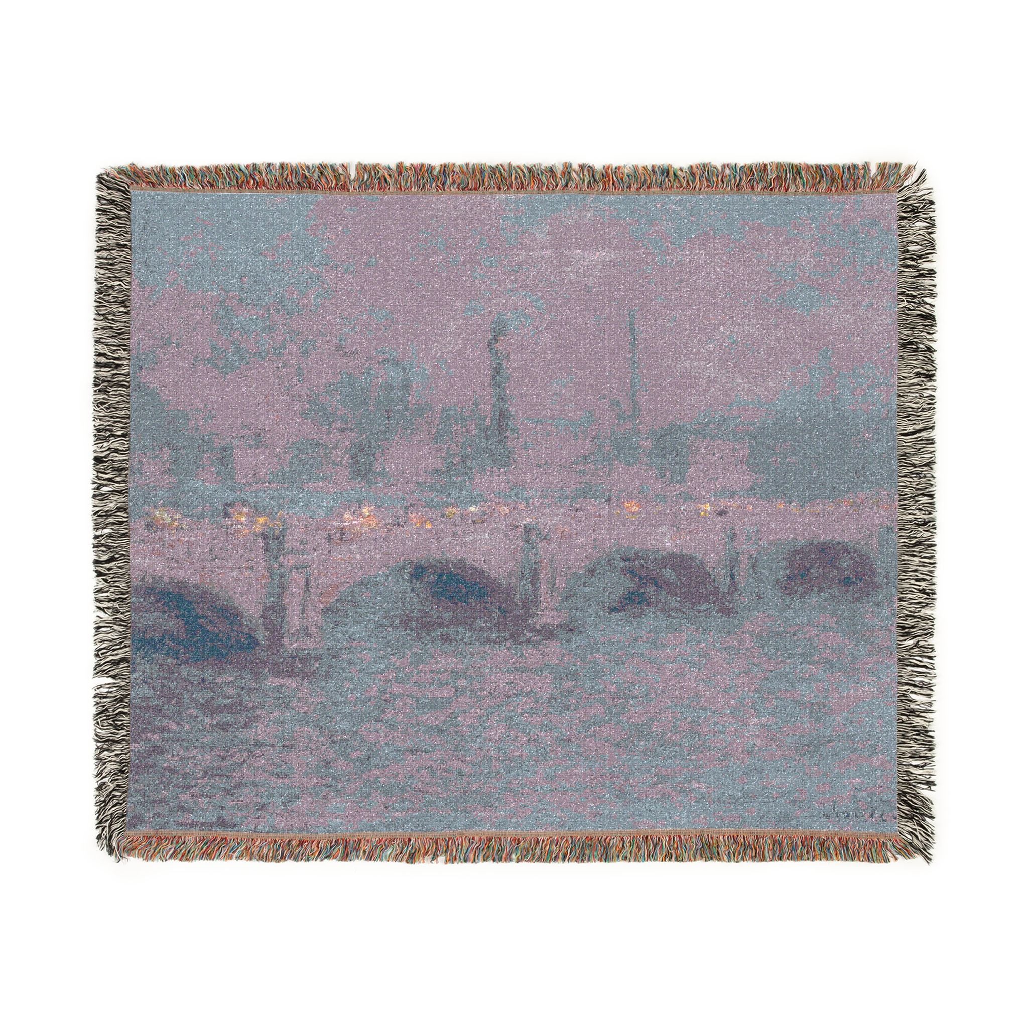 Claude Monet - Waterloo Bridge, Sunlight Effect | Woven Tapestry Blanket