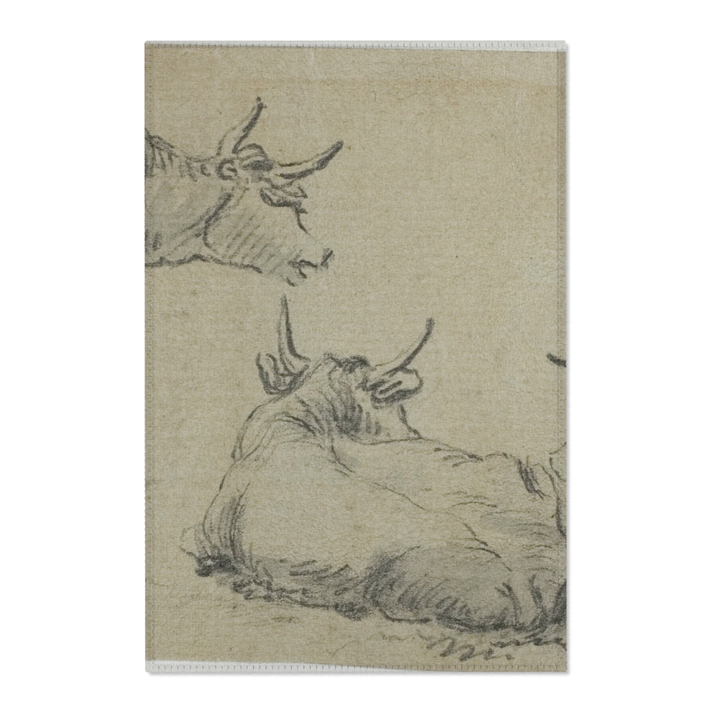 Aelbert Cuyp - Three Sketches of Cows | Area Rug