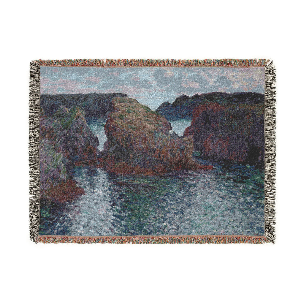 Claude Monet - Rocks at Port-Goulphar, Belle-Île | Woven Tapestry Blanket