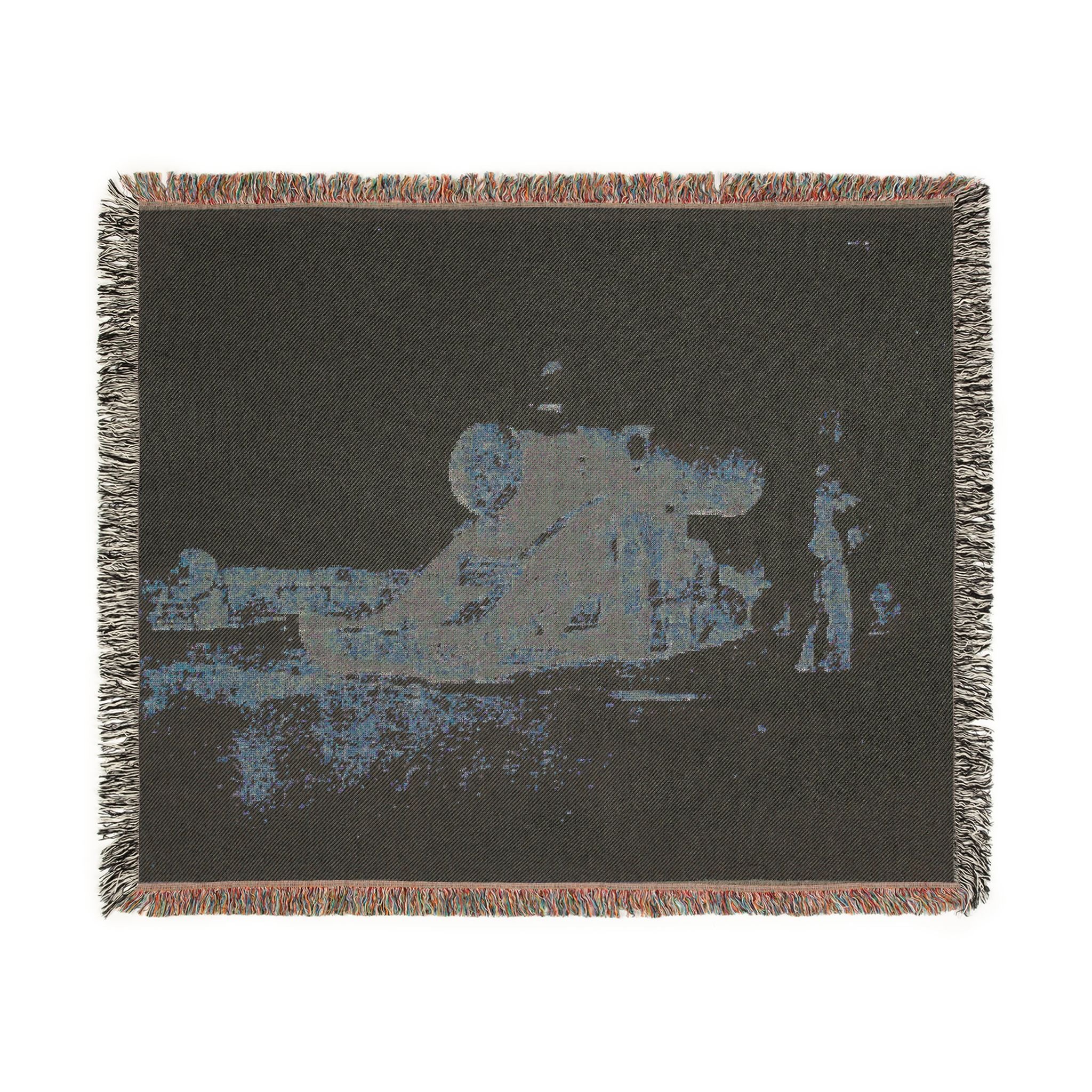 David Octavius Hill - The cannon 'Mons Meg' at Edinburgh Castle, and a private in the 2nd battalion of Royal Scots who g | Woven Tapestry Blanket