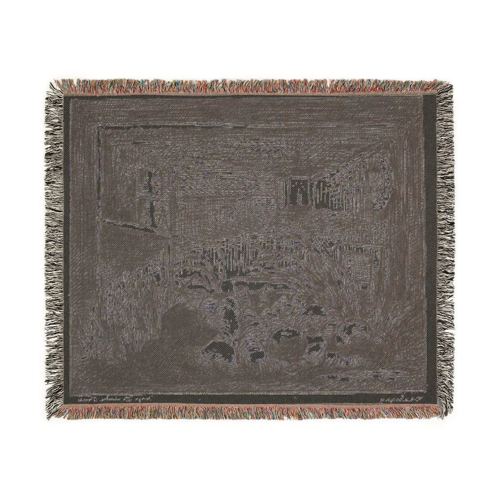 Charles François Daubigny - Bedding Down on the Boat (Night on the boat) | Woven Tapestry Blanket
