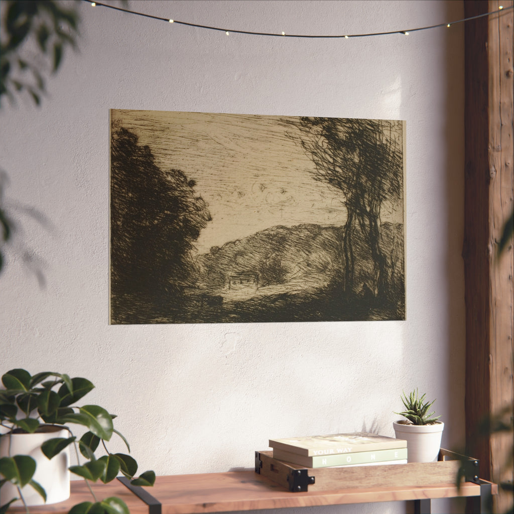 Jean Baptiste Camille Corot - Wooded Countryside | Fine Art Poster