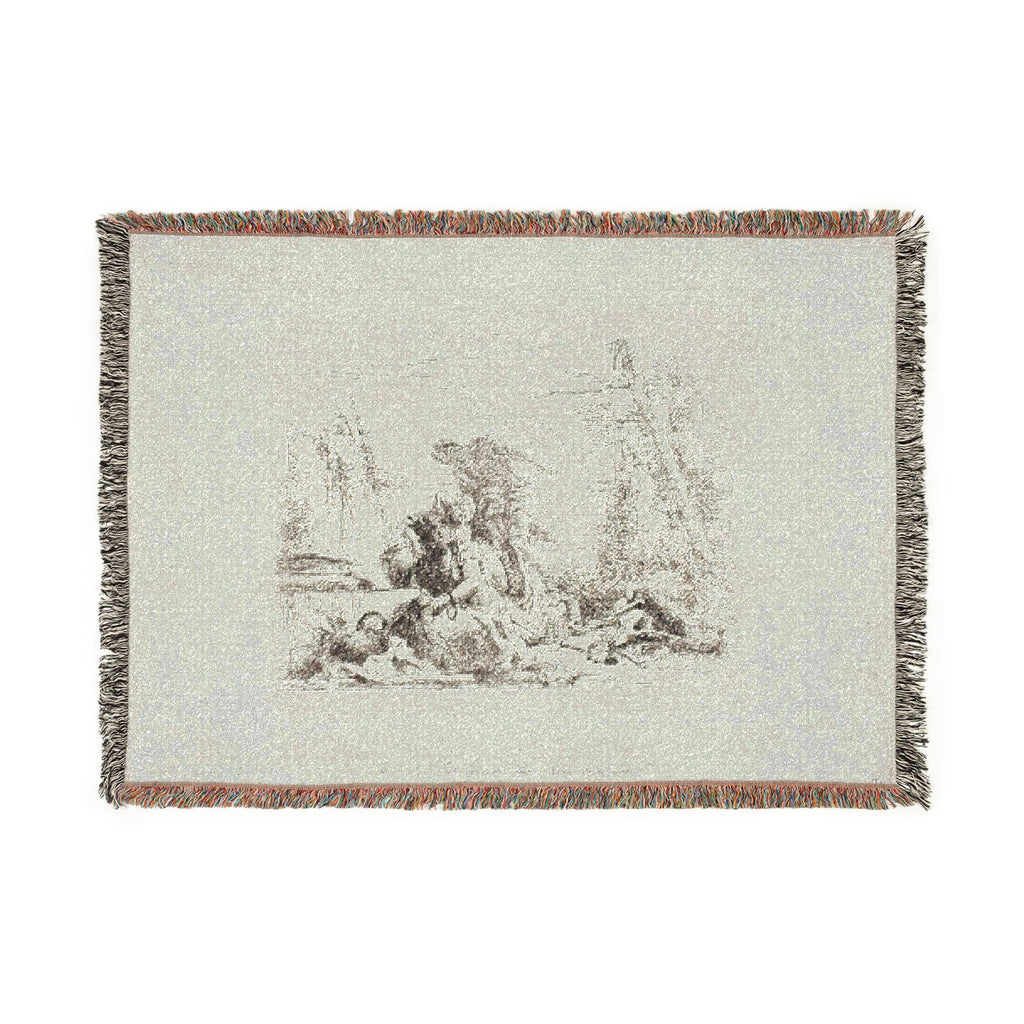 Giovanni Battista Tiepolo - A Woman with her Arms in Chains and Four Other Figures, from Capricci | Woven Tapestry Blanket