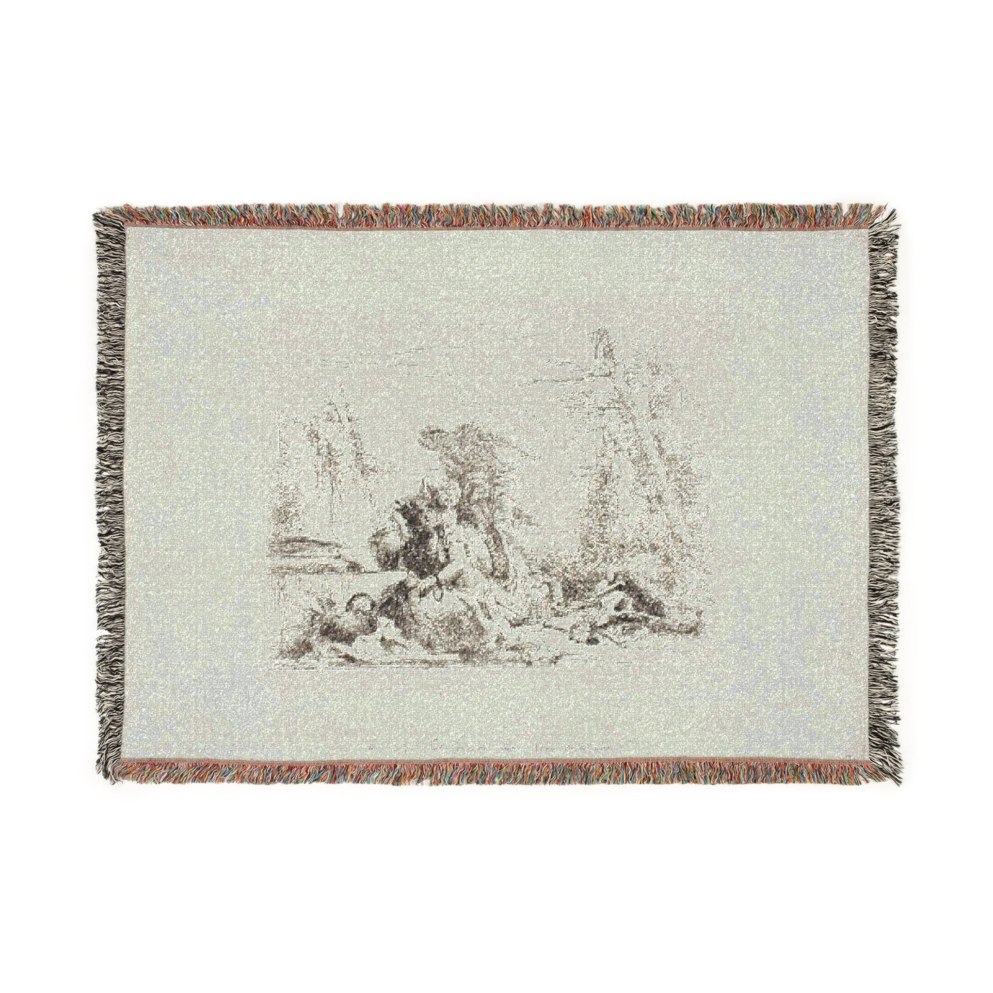 Giovanni Battista Tiepolo - A Woman with her Arms in Chains and Four Other Figures, from Capricci | Woven Tapestry Blanket