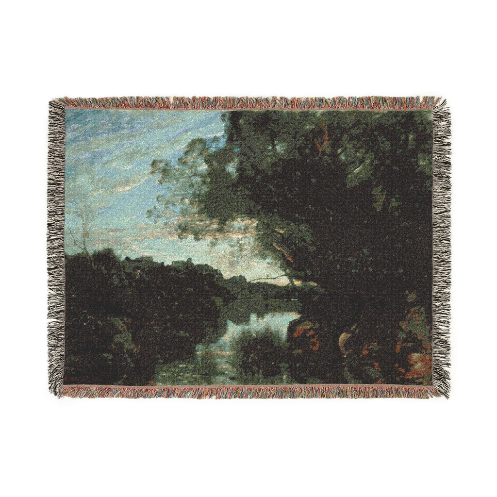 Jean Baptiste Camille Corot - Souvenir of the Environs of Lake Nemi | Woven Tapestry Blanket