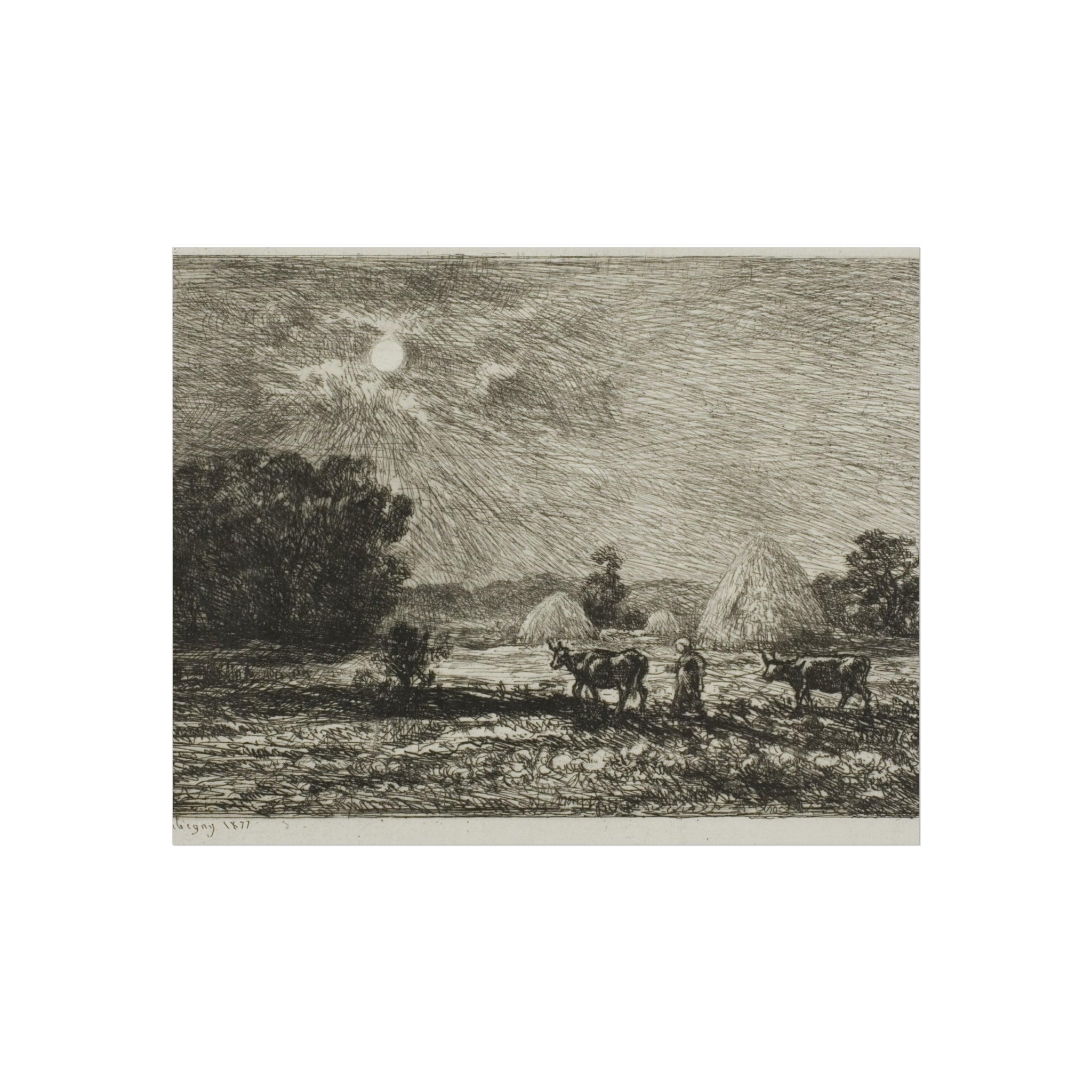 Moonlight at Valmondois Charles François Daubigny Fine Art Poster