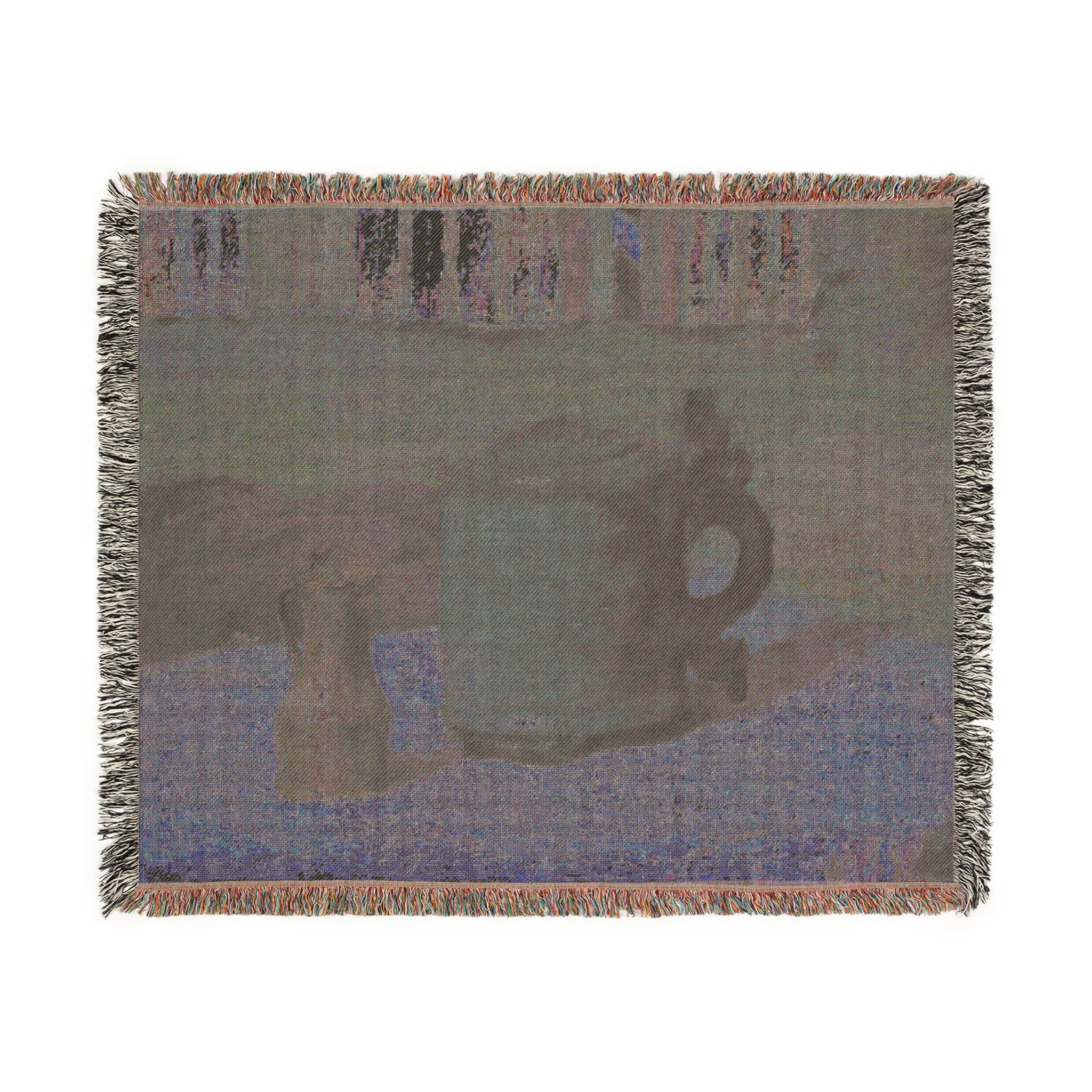 Paul Gauguin - Still Life Wood Tankard and Metal Pitcher | Woven Tapestry Blanket