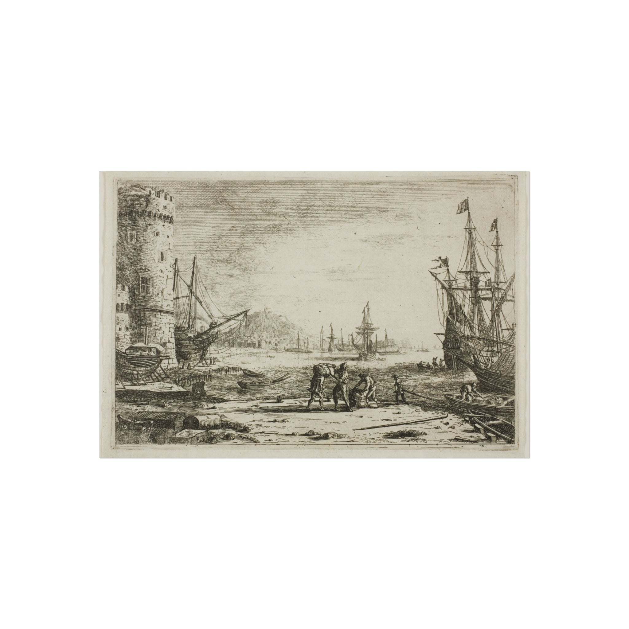 Claude Lorrain - Harbor with a Large Tower | Fine Art Poster