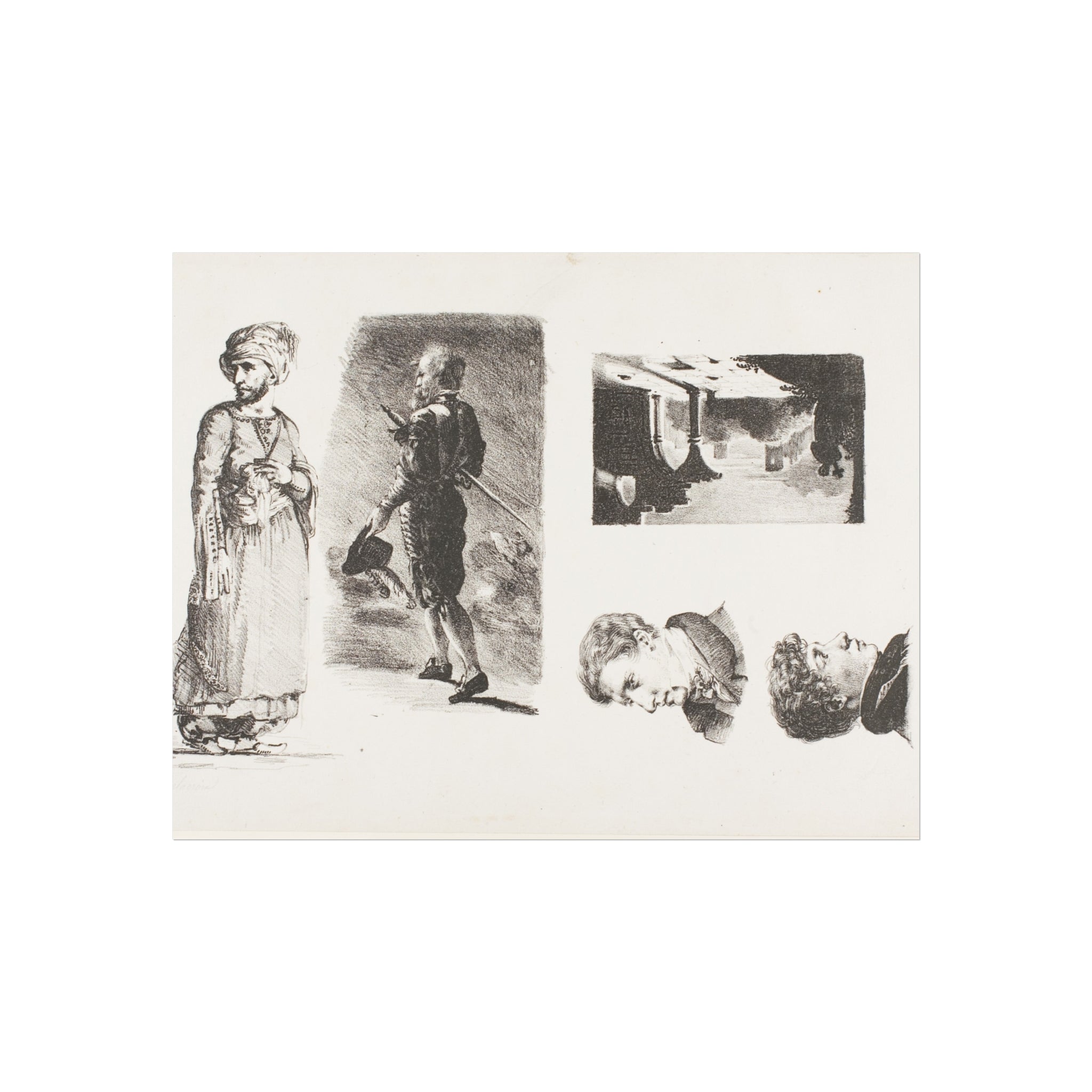Eugène Delacroix - Sheet of Sketches | Fine Art Poster