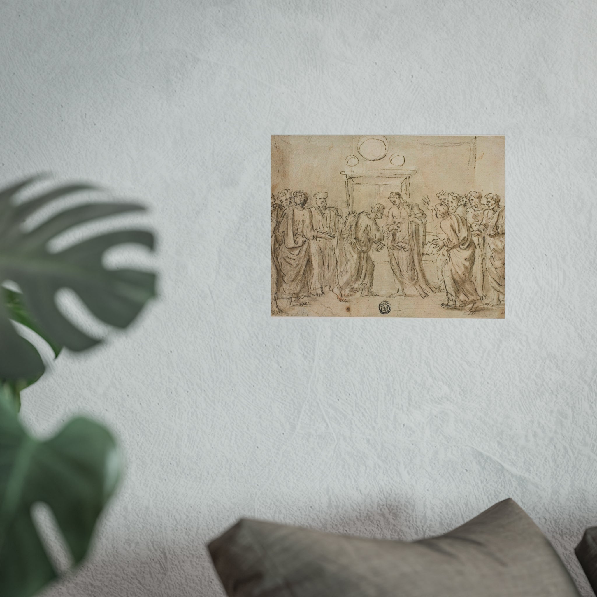 Style of Nicolas Poussin - The Incredulity of Saint Thomas (recto); Sketches of Figures (verso) | Fine Art Poster