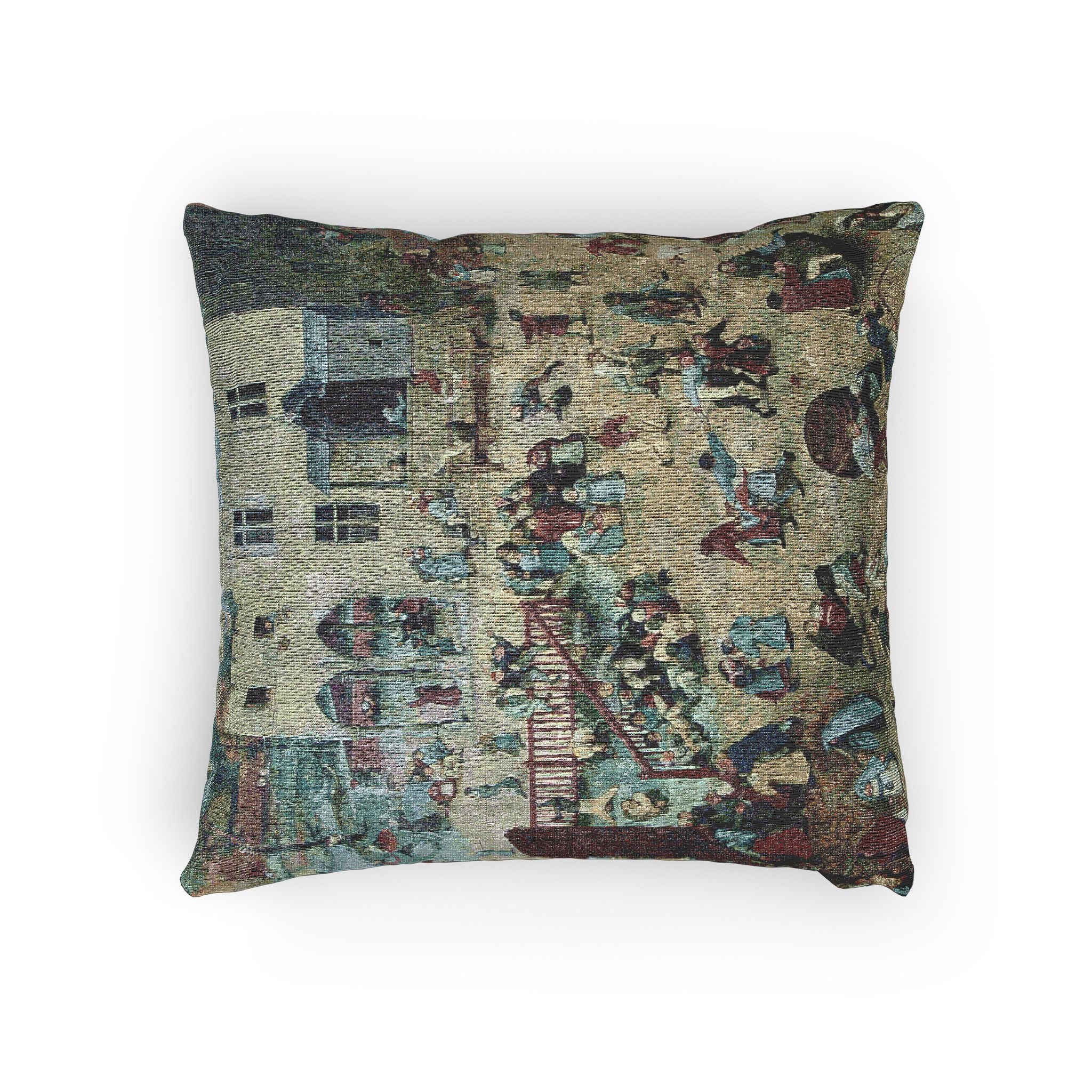 -2022-02-07 Children's Games, Pieter Bruegel the Elder, West Street, Cromer, Norfolk | Woven Pillow