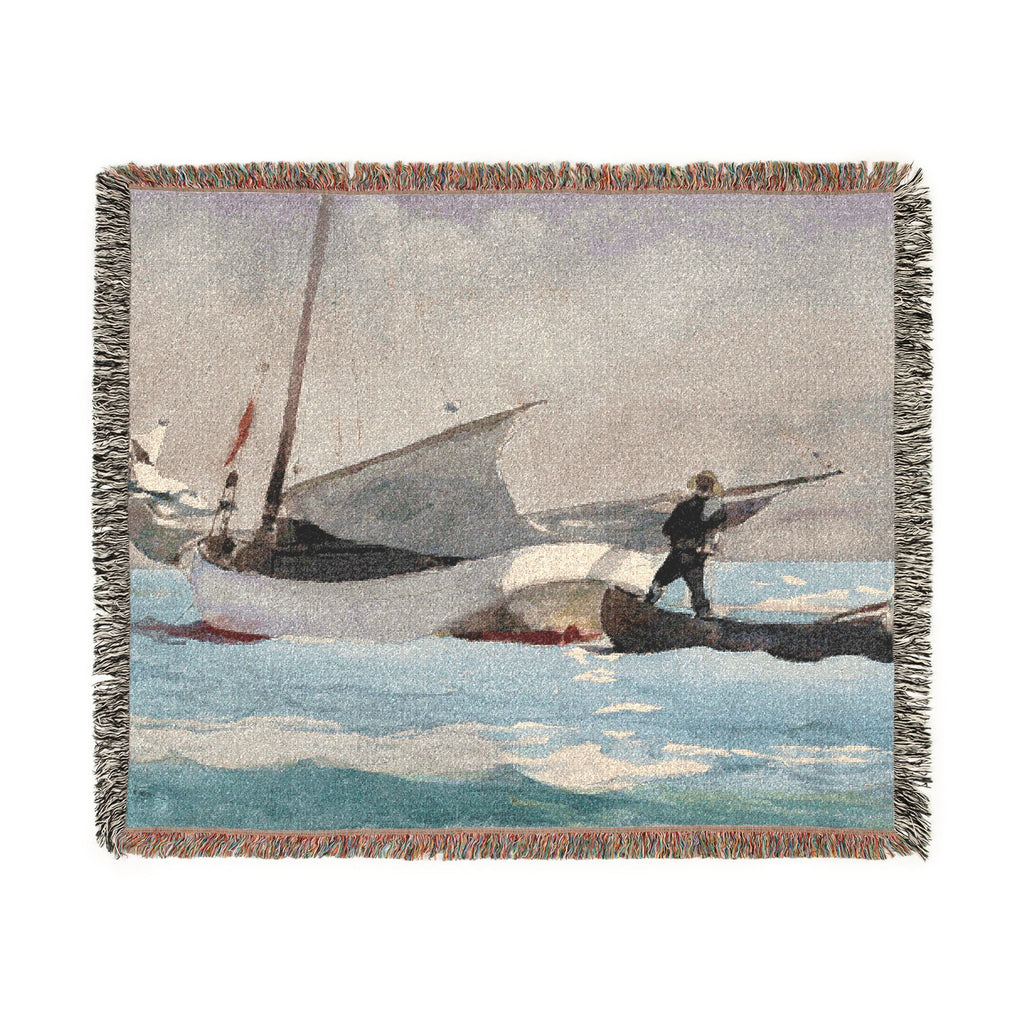Winslow Homer - Stowing Sail | Woven Tapestry Blanket
