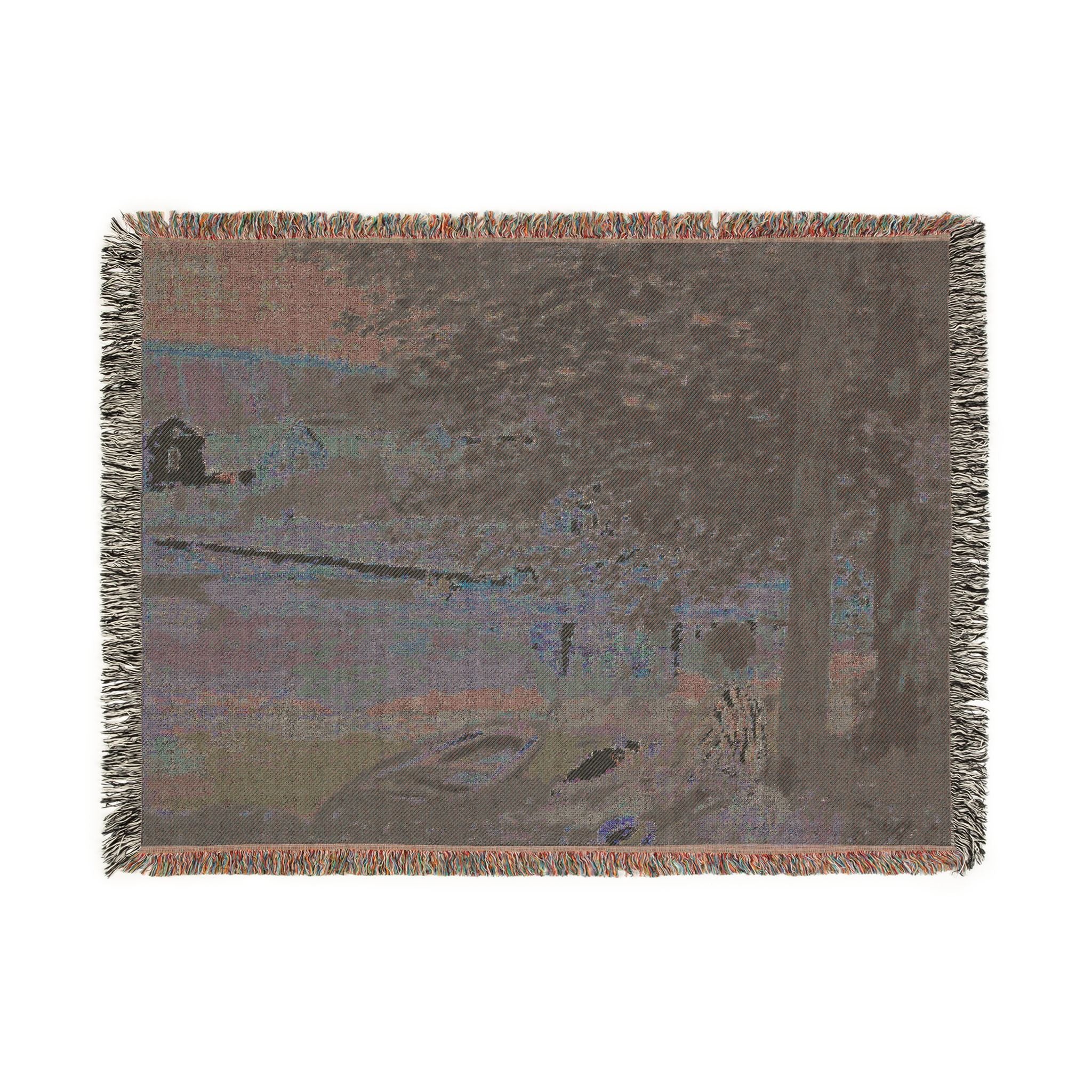 Claude Monet - On the Bank of the Seine, Bennecourt | Woven Tapestry Blanket