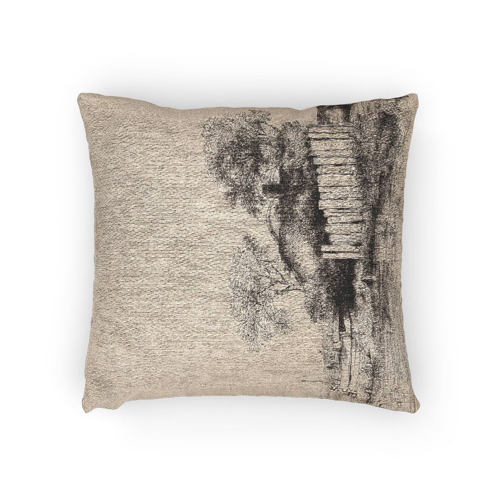 Rembrandt van Rijn - A Cottage with White Paling | Woven Pillow